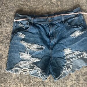 Distressed Blue Denim Shorts